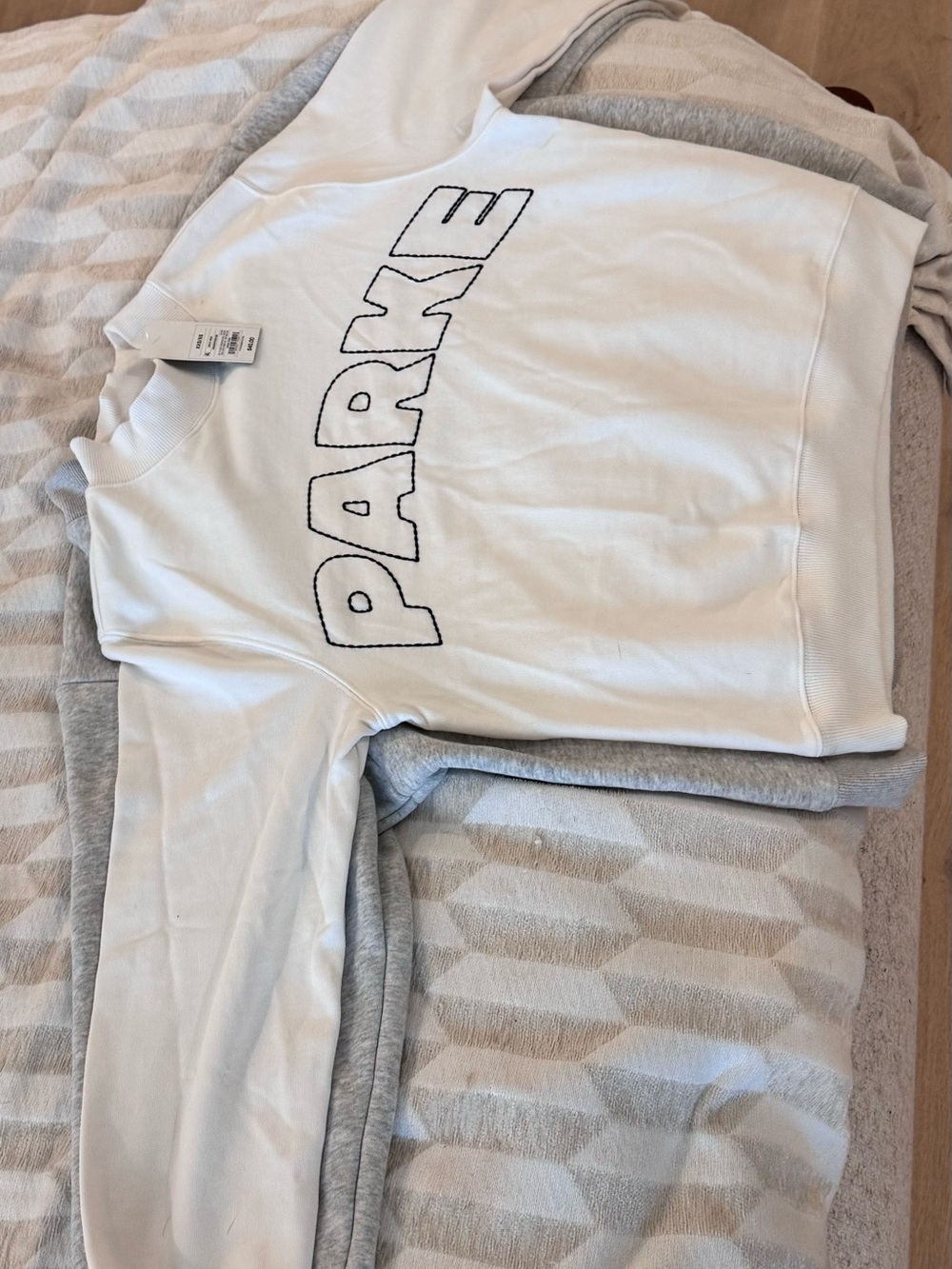 PARKE x Target White Logo Oversized Crewneck Sweatshirt - Picture 10 of 11